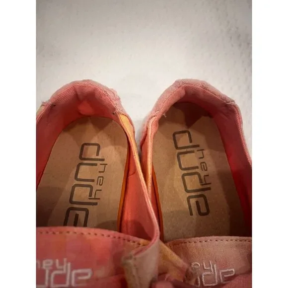 Hey Dude Wendy Tie Dye Lemon Ombre Pink Yellow Shoes Women’s Size 10 - Picture 9 of 15